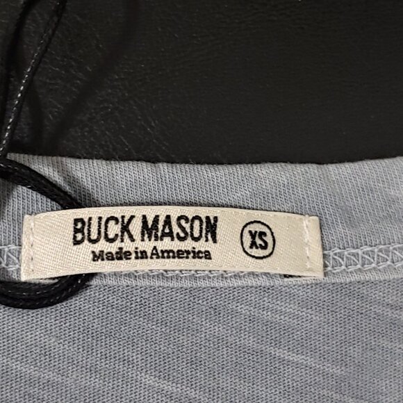 Buck Mason  Slub Crew Neck Cotton T-Shirt Slate Blue Size XS - Picture 5 of 6